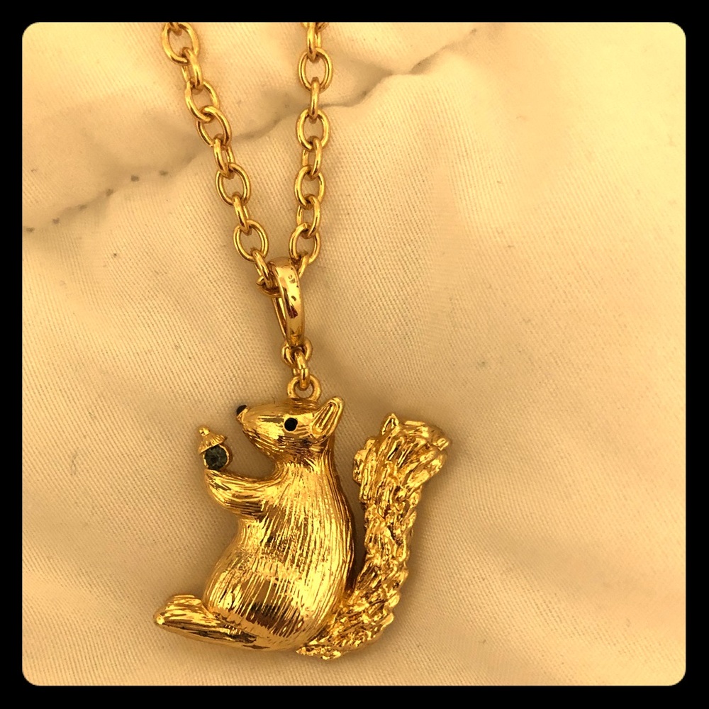 Gold Squirrel pendant necklace